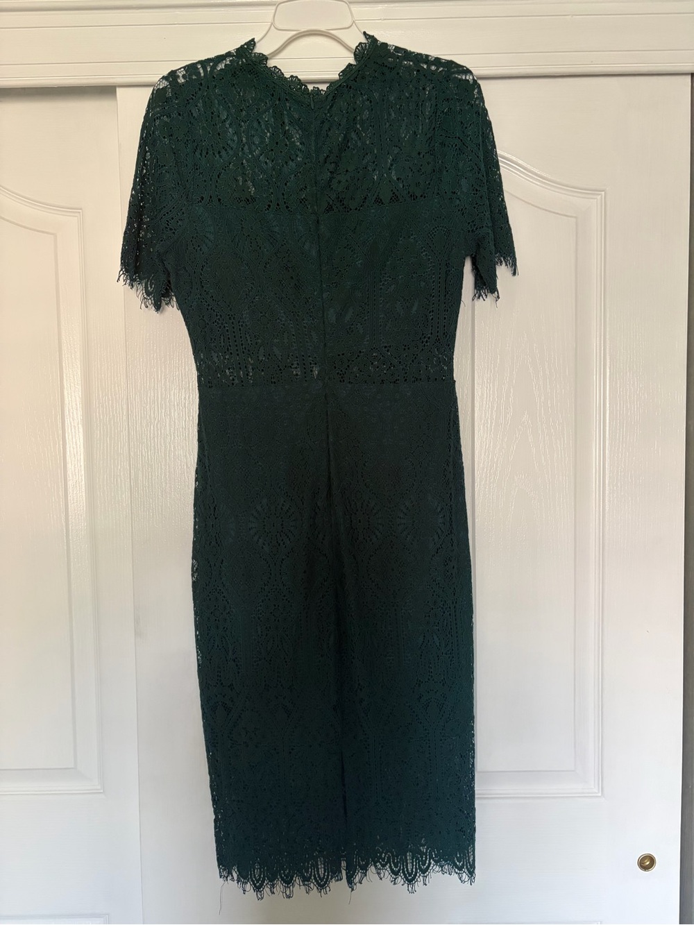 Lulu's Forest Green Lace Short-Sleeve Jumpsuit